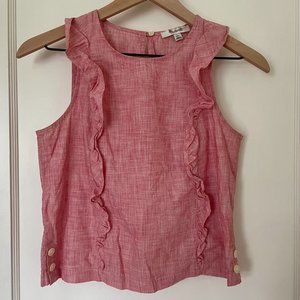 Madewell ruffle boxy sleeveless blouse